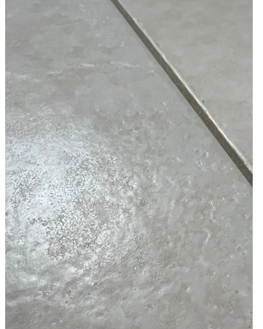 Tile floor and grout, after